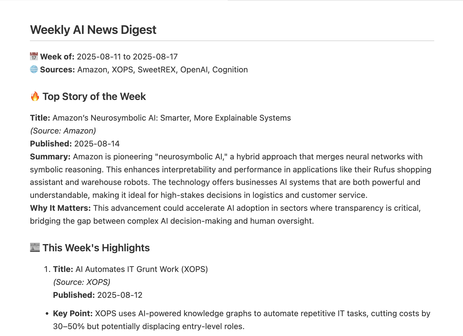 AI news digest from the previous week